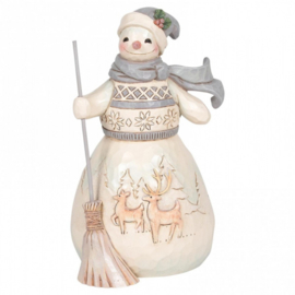 Winter Days Are Joyful Days H14,5cm White Woodland Snowman Jim Shore 6006583 retired *