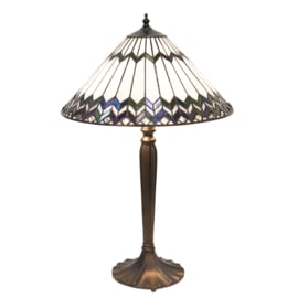 5985 Tafellamp H62cm Zwart met Tiffany kap Ø40cm Munstur
