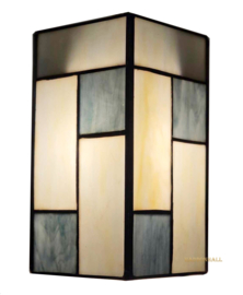 8131 ' Rozet Ø12cm met 2 Tiffany kappen 12,5 x 12cm Mondriaan