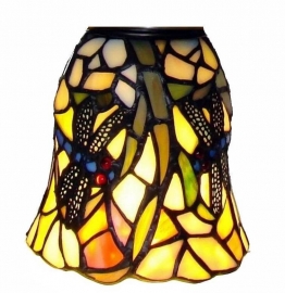 9920 410 * Wandlamp Brons met Tiffany kap Ø12cm "Libelle"motief