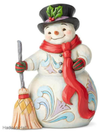 Snowman with Broom & Scarf H21cm Jim Shore 6004142 retired *