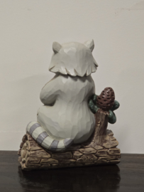 White Woodland Mini RacoonH10cm   Racoon Jim Shore