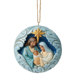 Blue & Gold Holy Family Ornament H10cm Jim Shore 6017008