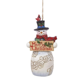 Snowman with Sign Hanging Ornament H13cm Jim Shore 6012975 * laatste exemplaren