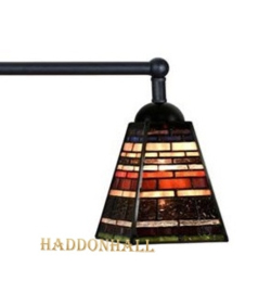8117 ' Hanglamp Zwart B90cm met 2 Tiffany kappen 13x13cm Industrial