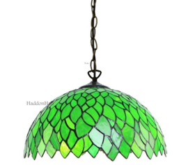 6224 * Hanglamp Tiffany Ø41cm Green Leaves