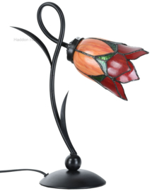 8099 * Bureaulamp H40cm met Tiffany kap Ø15cm Lovely Flower