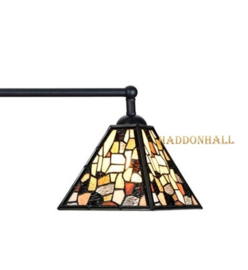 7791 ' Hanglamp Zwart B90cm met 2 Tiffany kappen 21x21cm Falling Water