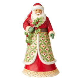 Santa with Holly H 30cm Jim Shore 6006639 retired item, laatste exemplaren, groot model *