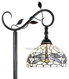 6243 * Vloerlamp H152cm met Tiffany kap Ø25cm Dragonfly White