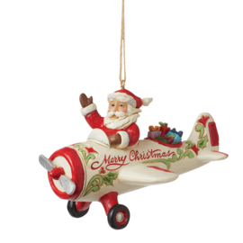 Santa in Airplane Ornement H8cm B12cm Jim Shore 6012970 * Retired