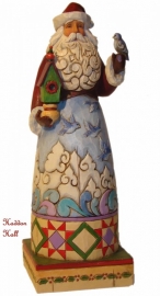 Holiday song  Santa with bluebirds H20cm Jim Shore Kerstman uit 2009 , retired * uitverkocht