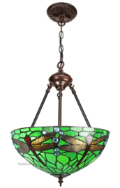 9336GR * Hanglamp H126cm met Tiffany kap Ø31cm Dragonfly Green