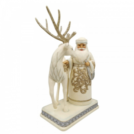 Silver-Gold Santa with Reindeer H25cm Jim Shore 6006615 gesigneerd door Jim , retired *