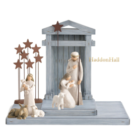 Willow Tree Set 8-delig "Nativity Shelter, Nativity & Star" H43cm  Susan Lordi