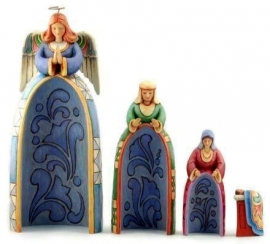 Emmanuel, God with us  H25cm Nested Nativity set van 4  uit 2012 , Jim Shore , retired en zeldzaam VERKOCHT