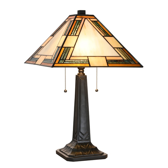 7850 'Tafellamp H60cm met Tiffany kap 37x37cm Indian Summer