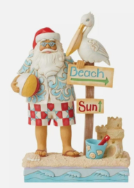 Coastal Santa wit Signs and Pelican H24cm JIm Shore 6014505 , retired
