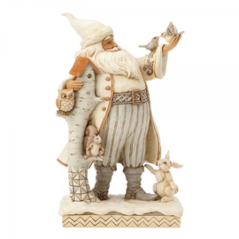 White Woodland Kerstman H 26,5cm Jim Shore White Woodland Santa 4058735 retired, laatste exemplaren *