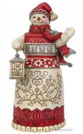 Nordic Noel Snowman with Lantern H22cm Jim Shore 6009501 retired, laatste exemplaren *