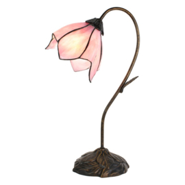 6234 * Bureaulamp H48cm met Tiffany kap Ø17cm Lotus Pink