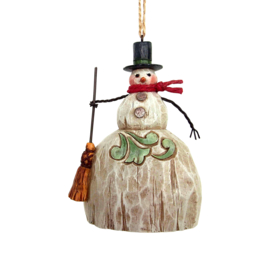 Folklore Snowman with Broom Ornament H10cm Jim Shore 4058775 * Retired