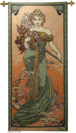 Alphonse Mucha "Lente" Wandkleed + Stang 150 x 68cm Gobelin Geweven *