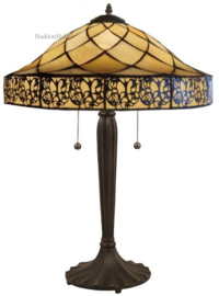 5280 Tafellamp Zwart H58cm met Tiffany kap Ø41cm Filigrees
