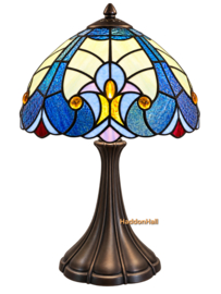 6306  Tafellamp H41cm met Tiffany kap Ø25cm Ultramarine '