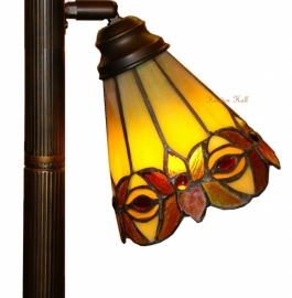 5718 * Vloerlamp H176cm  met 2 Tiffany kappen Ø35 & Ø14cm Thar Desert