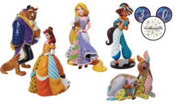 Set van  5 Disney Britto Figurines - Beauty Beast Rapunzel Jasmine Bambi-Mother *retired