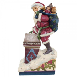 Making Magic  21cm  Jim Shore Victorian Santa in chimney retired laatste exemplaren *