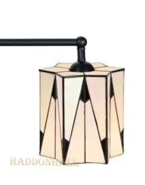 8409 Hanglamp Zwart B90cm met 3 Tiffany kappen Ø20cm French Art Deco