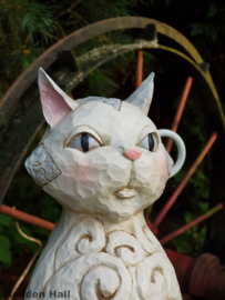 White Cat Garden Statue H47cm! Jim Shore 6001603 Kat retired * aanbieding
