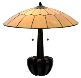 8965 Tafellamp H60cm met Tiffany kap Ø60cm Amber Sky