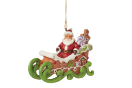 Gingerbread  Santa in Sled Ornament *  H8cm Jim Shore 6015508