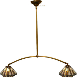 9113 * Hanglamp met 2 Tiffany kappen Ø25cm Durban