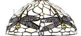 9335W * Kap Tiffany Ø31cm Dragonfly White