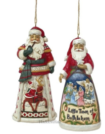 Lapland Santa & Little Town  *- Set van 2 Jim Shore Hanging Ornaments retired