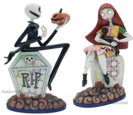 Nightmare - Jack & Sally on Gravestone  H21,5cm - Set van 2 Jim Shore beelden * retired