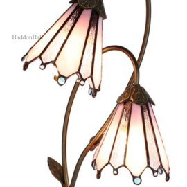 6251 * Bureaulamp H61cm met 2 Tiffany kappen Ø15cm Harlequin