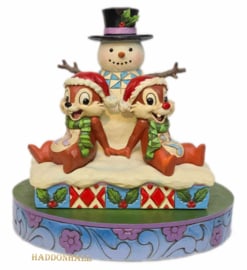 Chip & Dale + BASE COLOR Ø16cm "Snow Much Fun!"Jim Shore  6015006