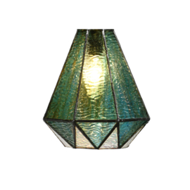 8114 ' Rozet Ø25cm met 2 Tiffany kappen Ø16cm Arata Green