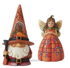 Pilgrim Gnome & Autumn Fairy H13cm Jim Shore retired , laatste sets *