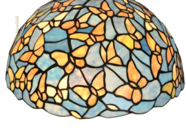 8839 Hanglamp Zwart B90cm met 2 Tiffany kappen Ø35cm Fly Away