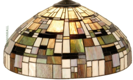 1143 * Tafellamp Twist H78cm met Tiffany kap Ø50cm Art Deco Green