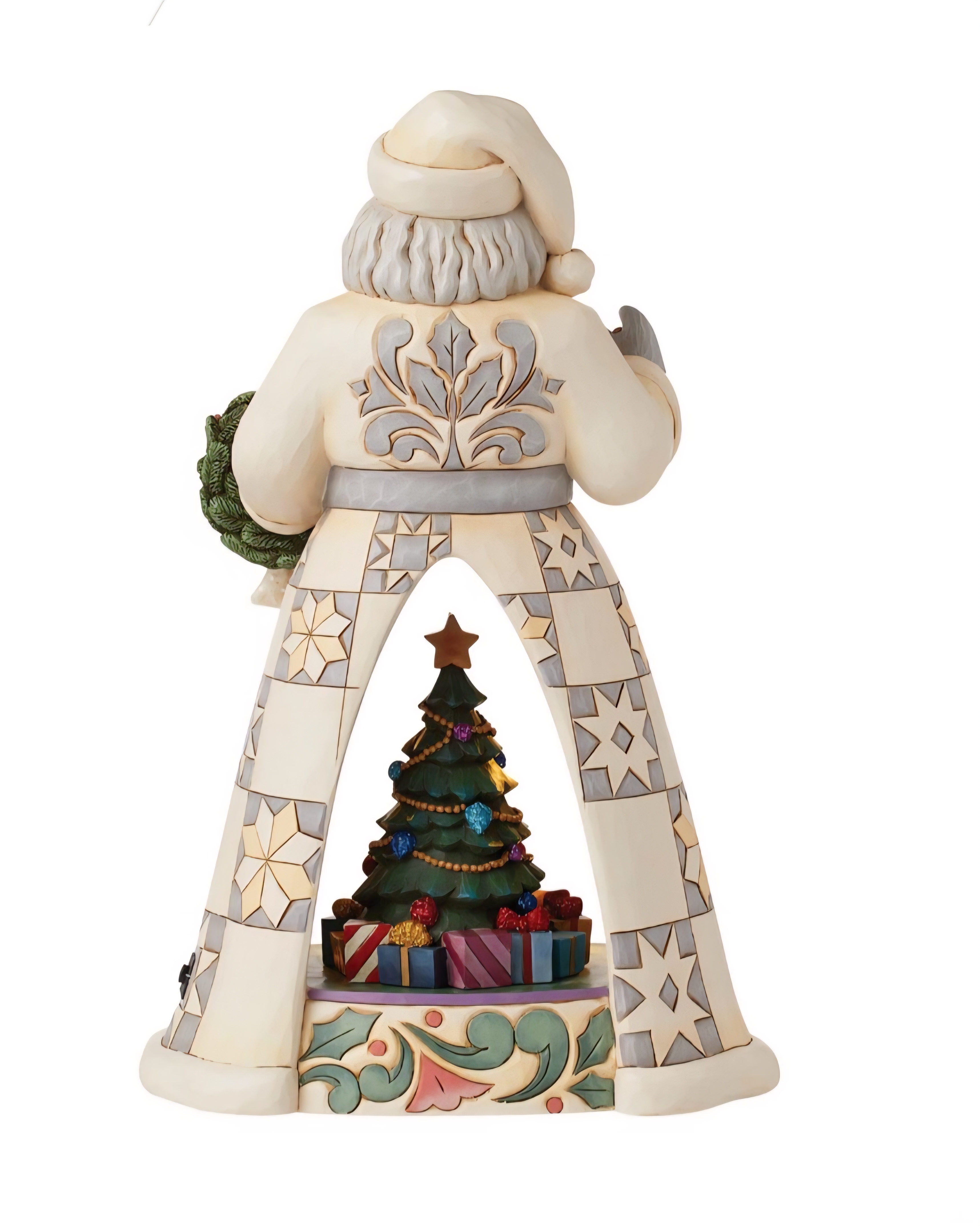 White Woodland Kerstman Donkere huidskleur , Diorama H29cm Jim Shore 6015454 , uitverkocht.