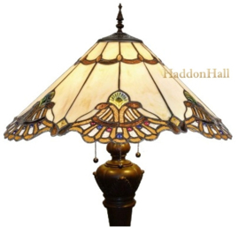 201082 * Vloerlamp met Bolling H165cm met Tiffany kap Ø50cm Seashell Cream