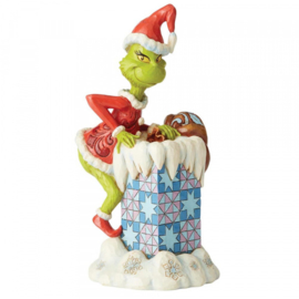 Grinch Climbing into Chimney  H23cm Jim Shore 6004066 retired , uitverkocht