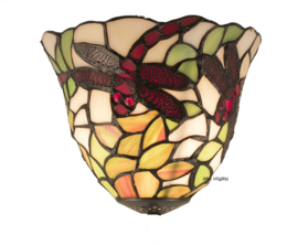 5940 Wandlamp B40cm met Tiffany kap Ø20cm Dragonfly Vermella laatste exemplaren